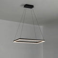Modern Black Tiered Rectangular Chandelier For Contemporary Interiors | Ventumra