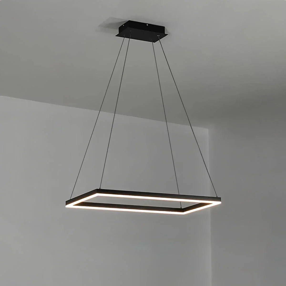 Modern Black Tiered Rectangular Chandelier For Contemporary Interiors | Ventumra