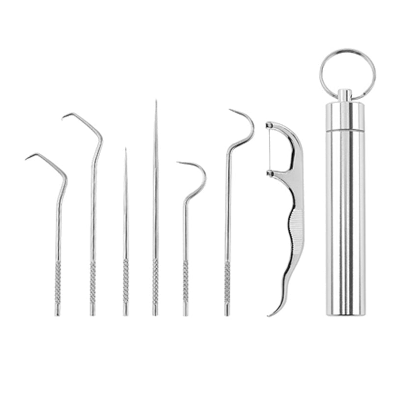 Conjunto Dentisafe de 7 peças para limpeza dentária em aço inoxidável