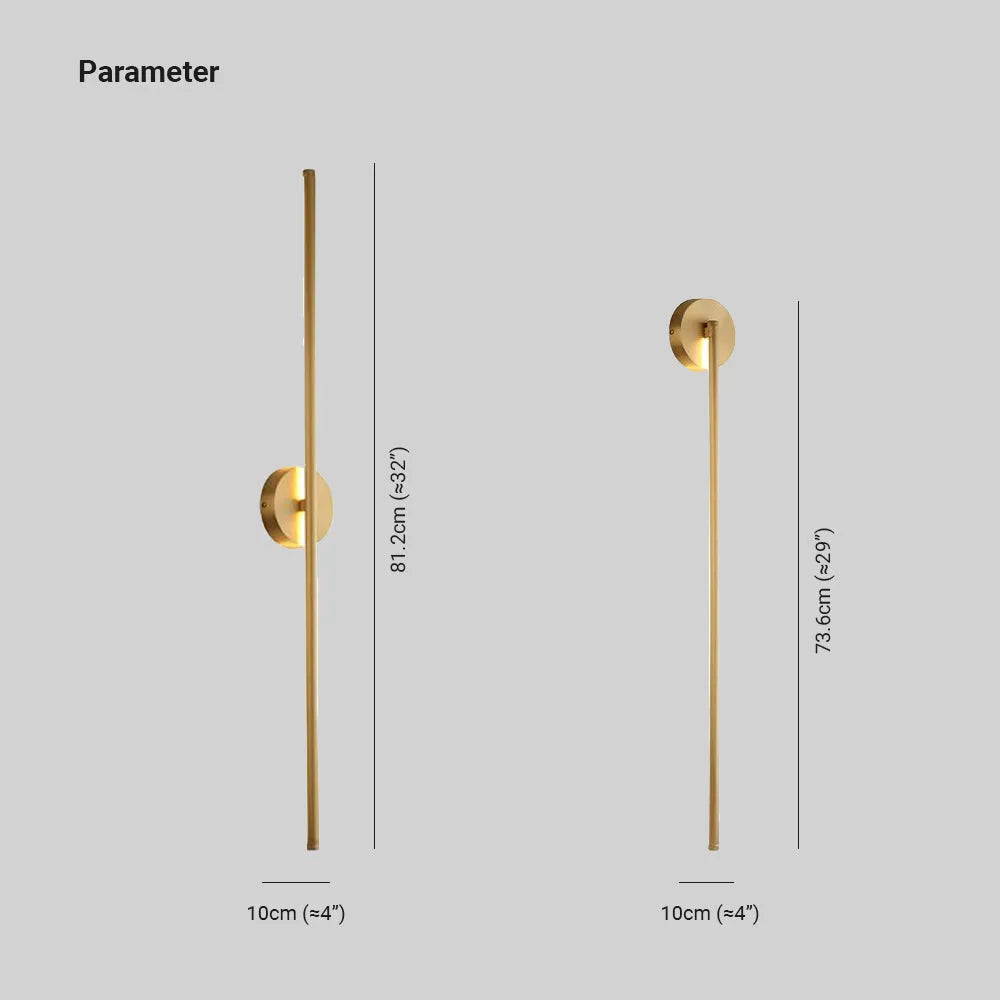 Fauro Modern Linear Metal&Silica Gel Wall Mount Lamps, Gold | ventumra