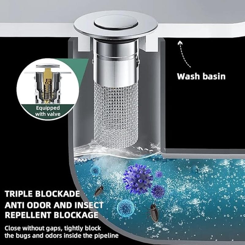 AquaGuard Stainless Steel Drain Strainer — Hair Catcher