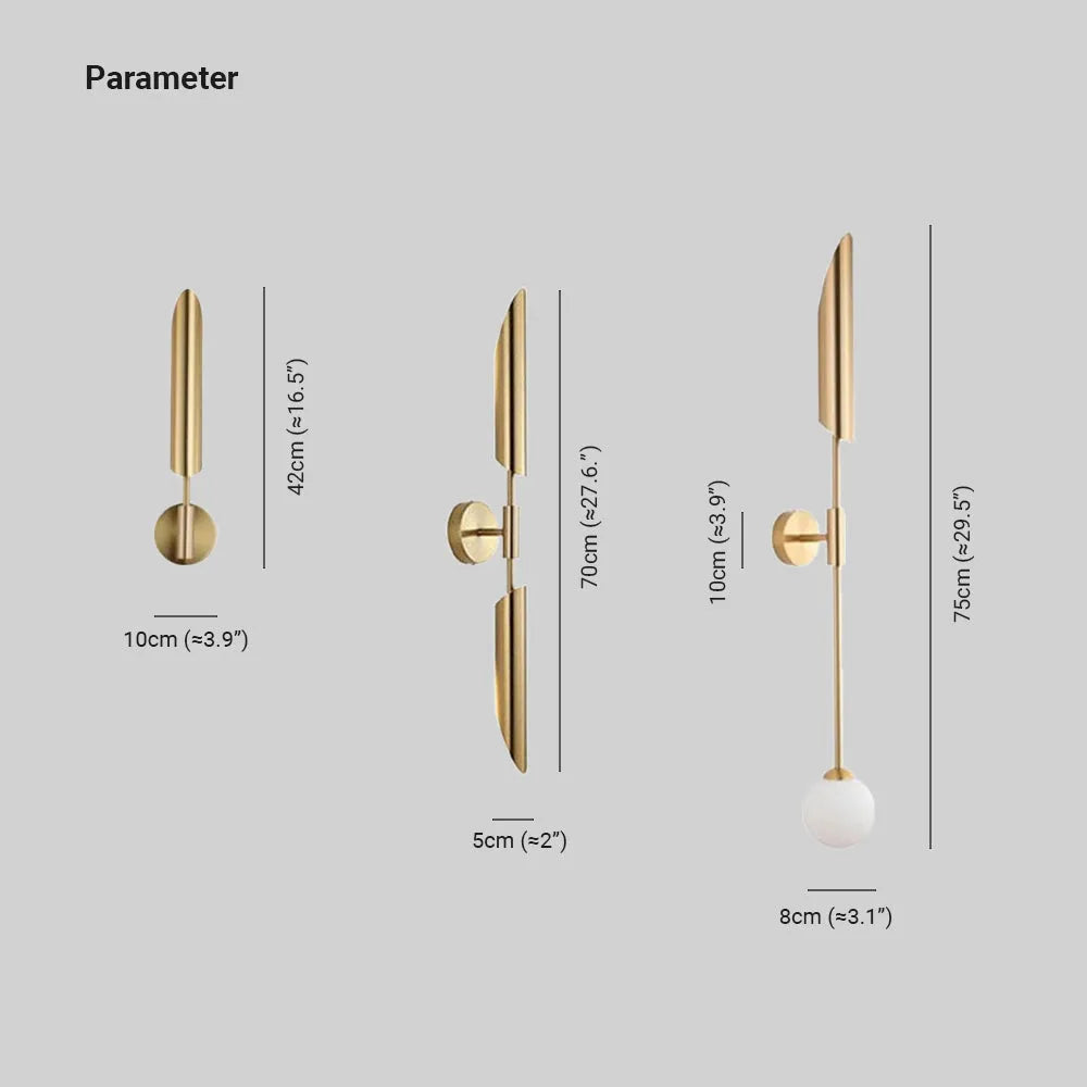 Phira Luxury Double-head Golden Scabbard Wall Lamp | ventumra