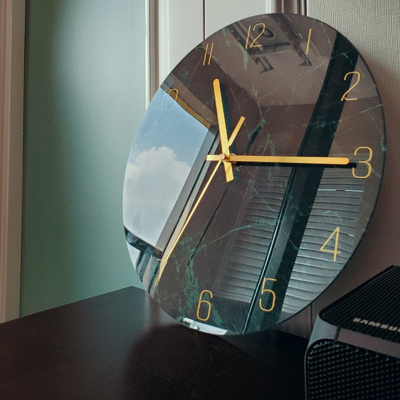 Classic Glass Wall Clock — Elegant Modern Room Accent
