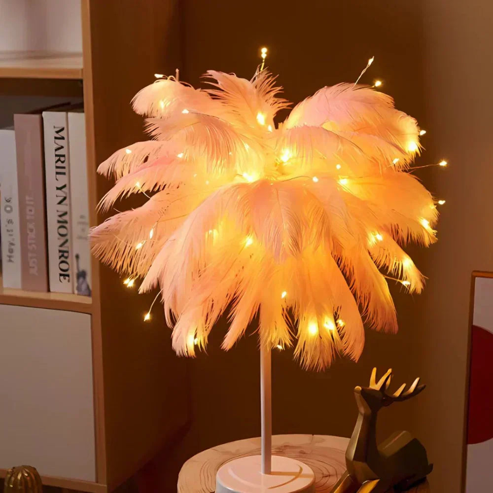 LyraQuill Lamp Feather-Inspired Soft Ambient Lighting For Any Space
