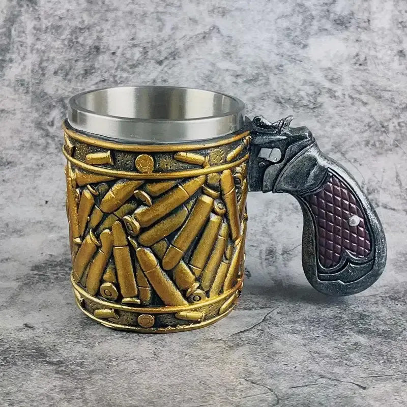 Stainless Steel Beer Mug — Distinctive Design, Comfortable Handle