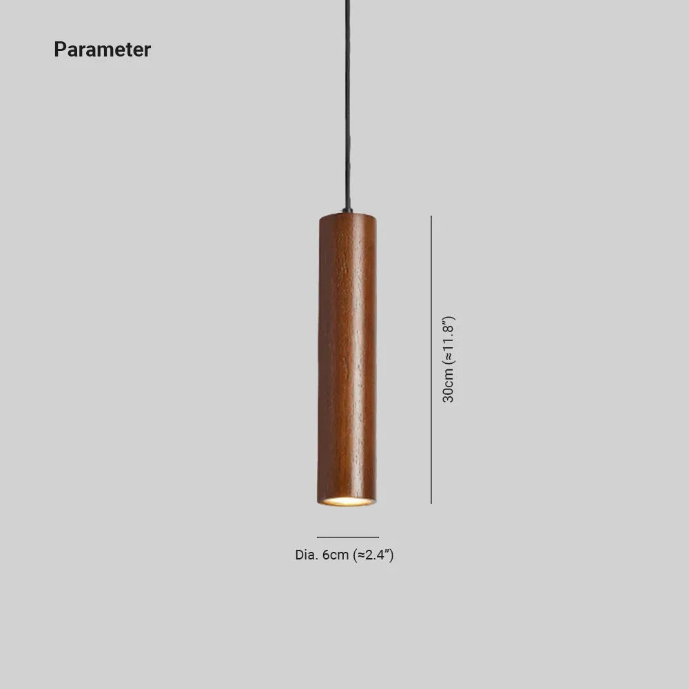 Muto Cylindrical Wood Pendant Light, for Bedroom & Kitchen Island | ventumra
