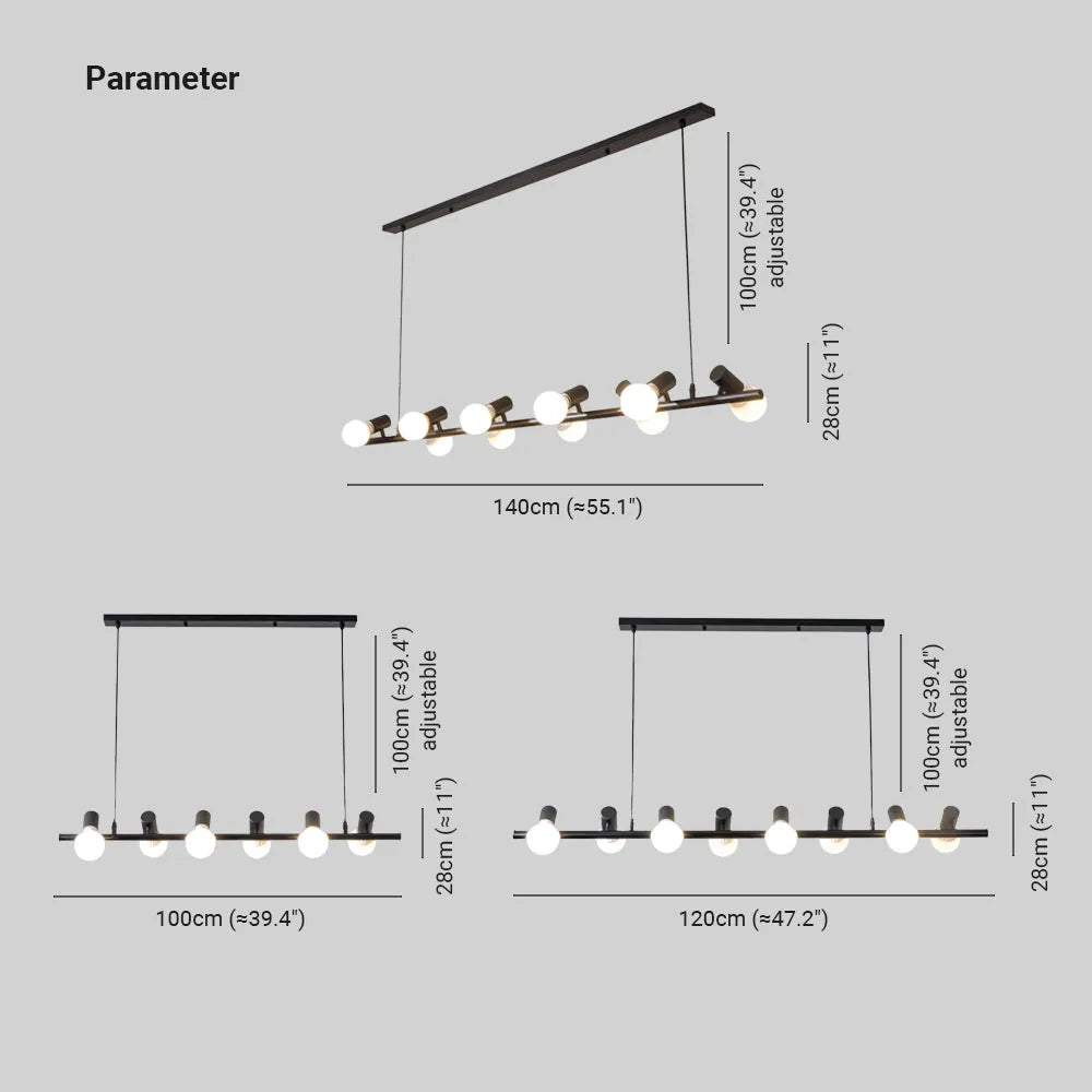 Epoch Vintage LED Chandelier Black Metal Dining/Living Room/Bar | ventumra