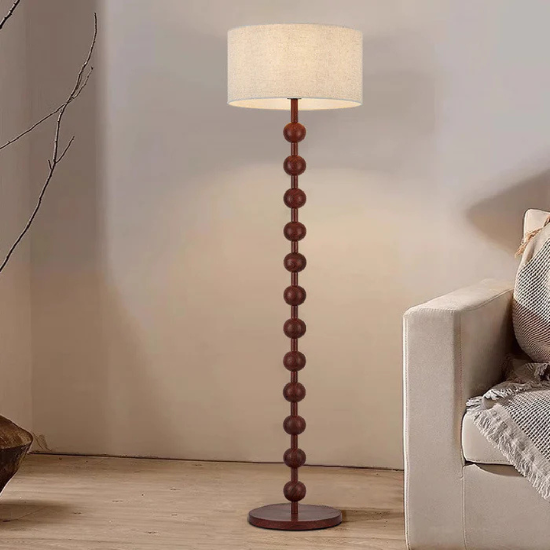 Mirela Japandi Wooden Floor Lamp With Warm LED Glow