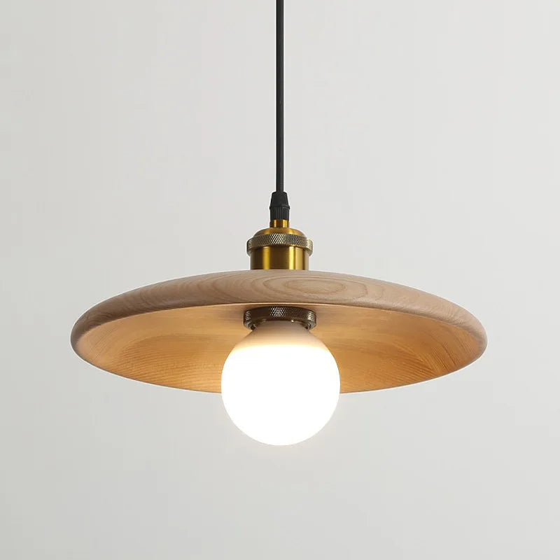 Lumora Wood Ceiling Lamp With Stained Glass and 2700K LED