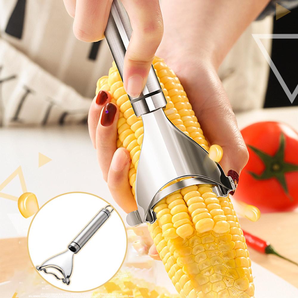 CornMaster Stainless Steel Corn Cob Peeler — Serrated Blade