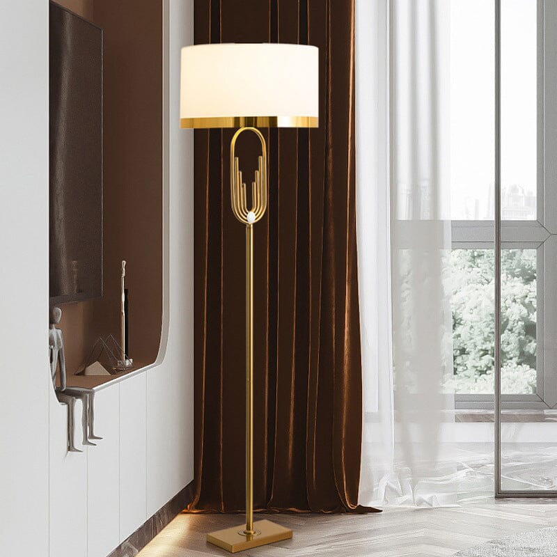 ElaraLux Golden Art Deco Floor Lamp | Modern Floor Light