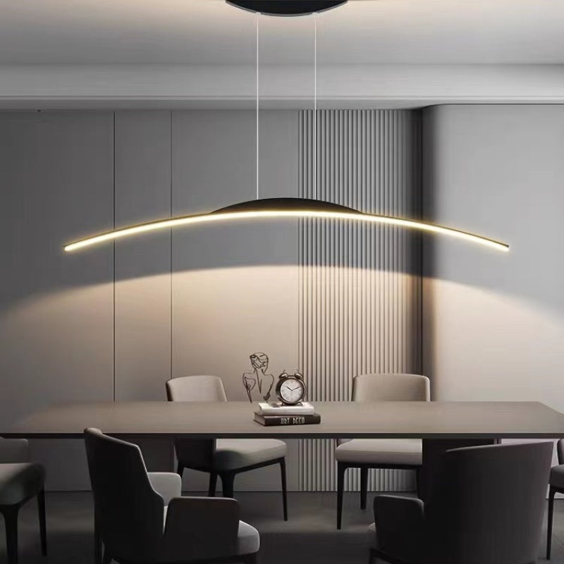 Floa Minimalist Linear Metal Remote Control Pendant Light | ventumra