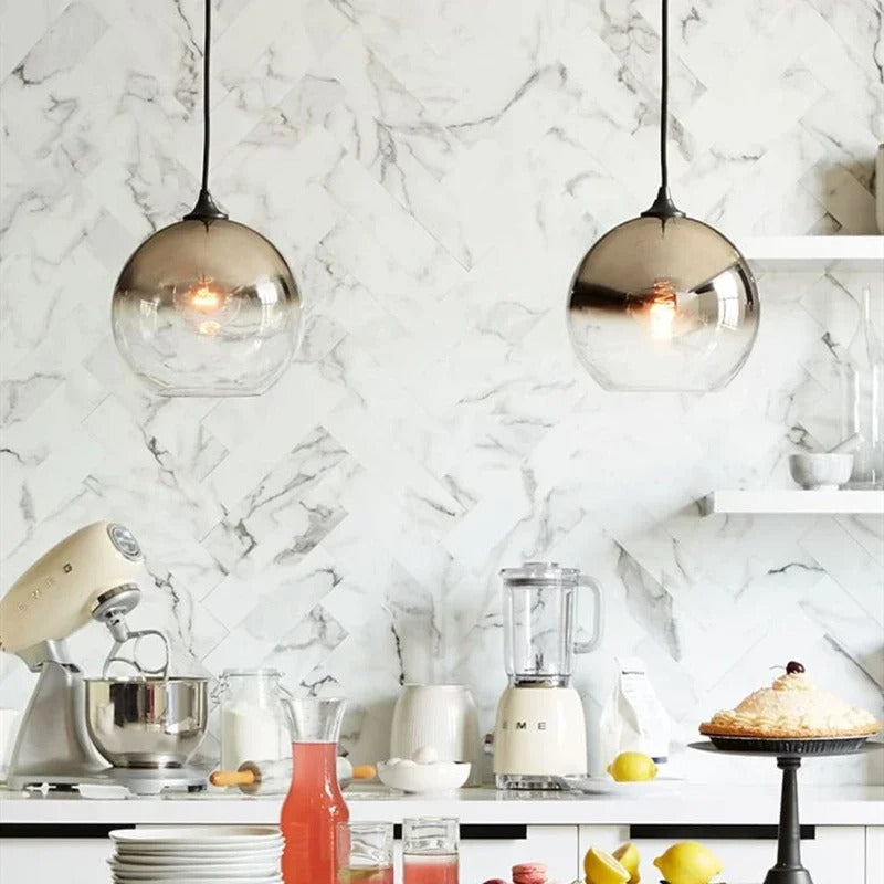 Lysara Glass Pendant Light | Ombre Champagne & Rose Gold