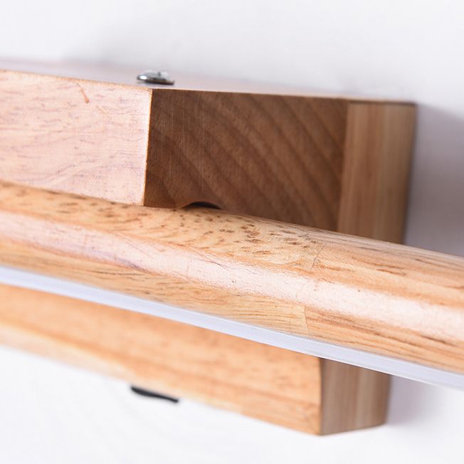 Muto Nature Wood Linear Mirror Front Vanity Wall Lamp | ventumra