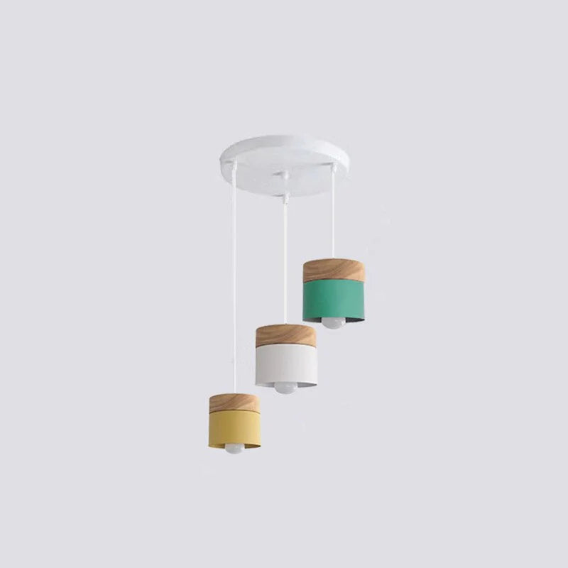 Valentina Modern Can Shape Metal/Wood Pendant Light - Neutralighting