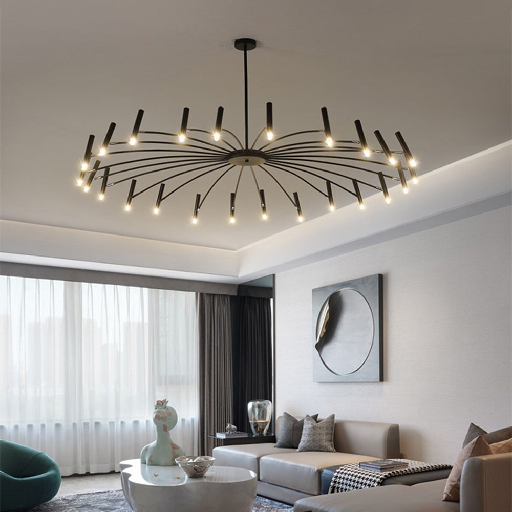 Arisha Modern Blown Linear Metal Multi-heads Chandelier | ventumra