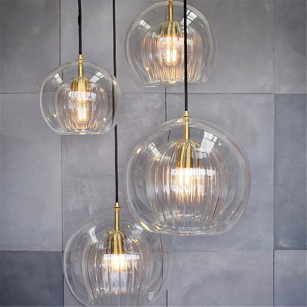 June Glass Globe Pendant Light Clear &Amber | ventumra