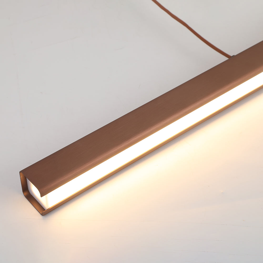 Nowoczesna liniowa metalowa lampa wisząca LED Thala, czarno-brązowa | ventumra