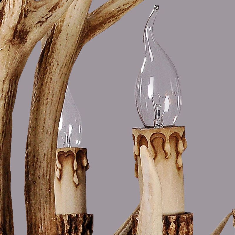 Silva Retro Deer Antlers Candle light Horn Resin Chandelier | ventumra