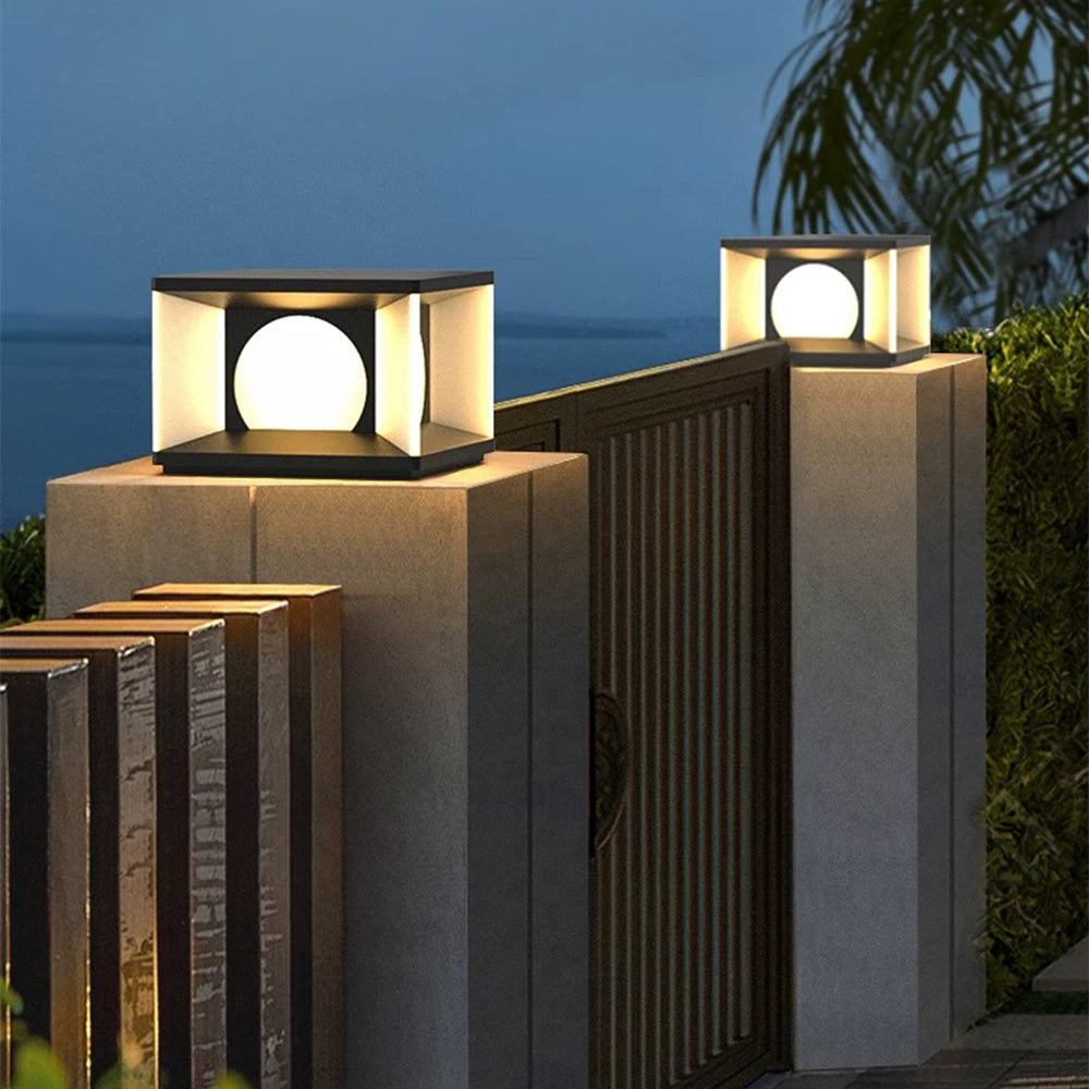 Aria Modern Square Metal Outdoor Light Post | ventumra