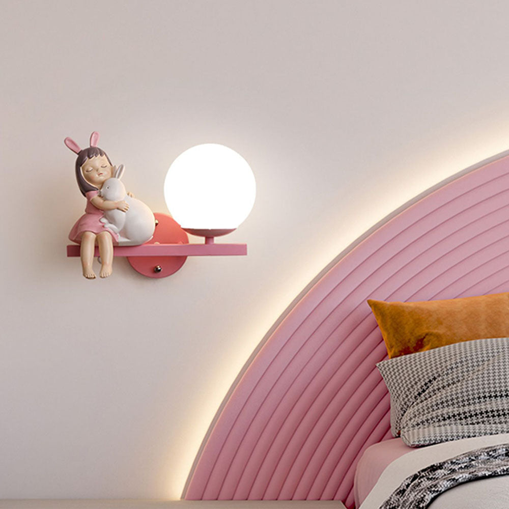 Aria Modern Metal/Glass Wall lamp, White & Pink | ventumra