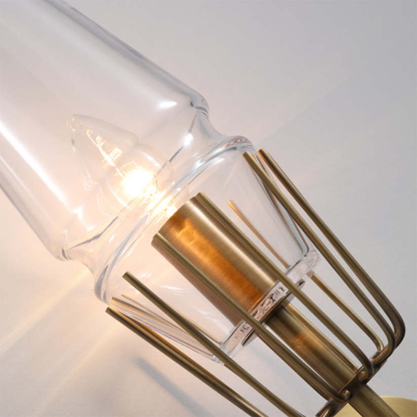 Arisha Vintage Lantern Glass Wall Lamp, Gold | ventumra