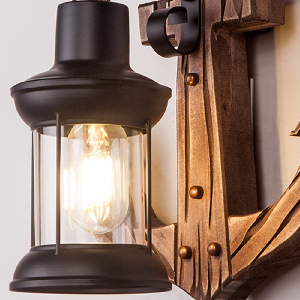 Epoch Anchor Lantern Wall Lamp, Vintage/Antique, Wood, Bedroom | ventumra