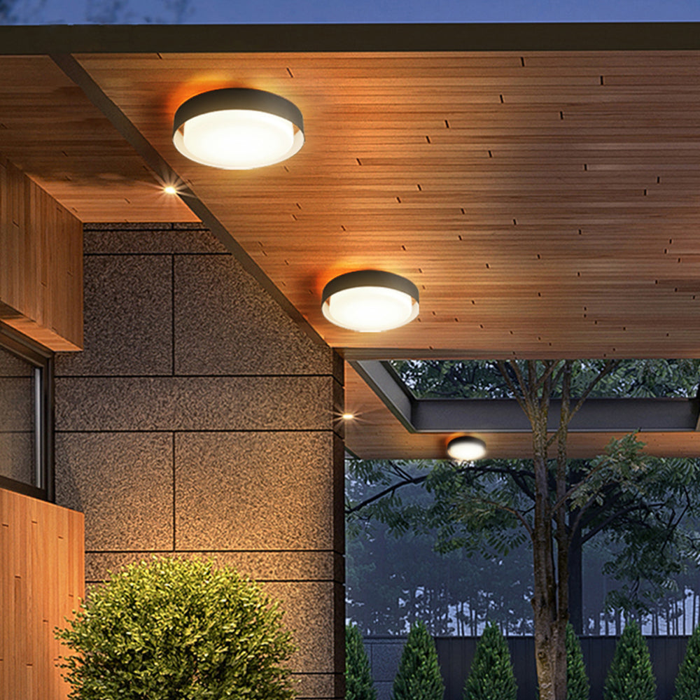 Ray Modern Round Flush Mount Ceiling Light, Metal/, White/Black | ventumra