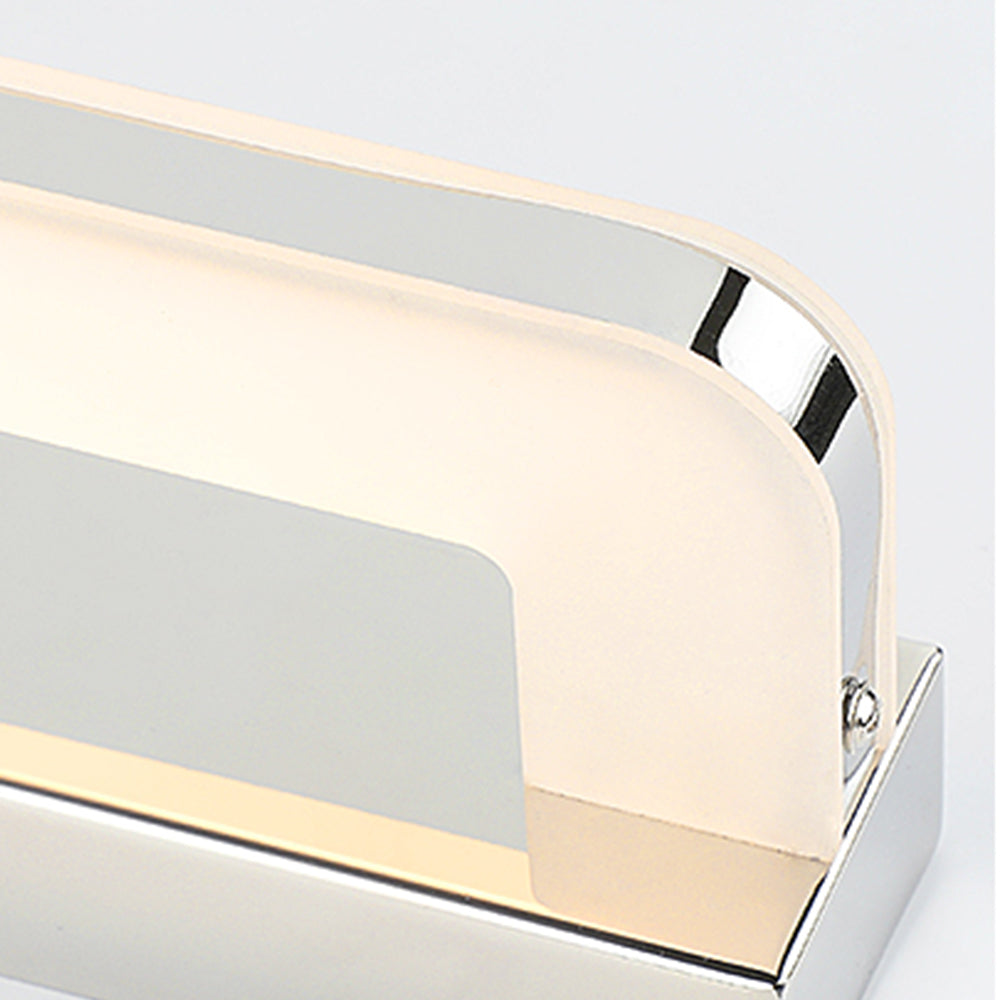 Arisha Nordic Linear Metal Mirror Front Wall Lamp, Chrome/Black | ventumra