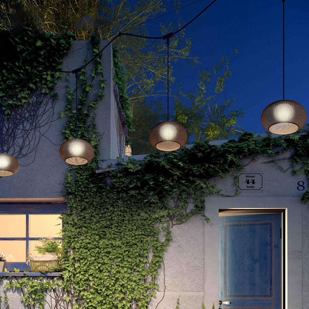 Ray Modern Lantern Pendant Light, Metal/, Beige/Coffee | ventumra