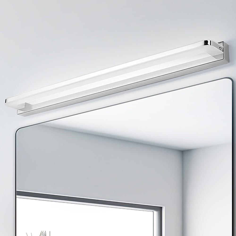 Arisha Nordic Linear Metal Mirror Front Wall Lamp, Chrome/Black | ventumra
