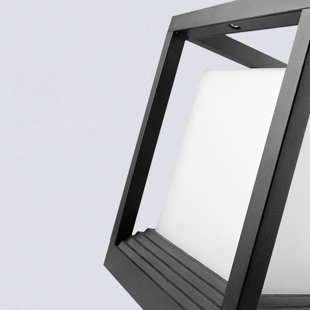 Ray Modern Rectangular Metal Outdoor Lamps, Black | ventumra