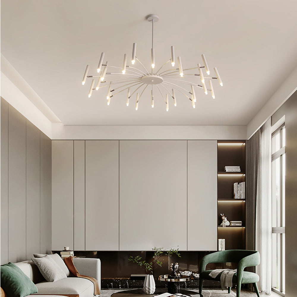 Arisha Modern Blown Linear Metal Multi-heads Chandelier | ventumra
