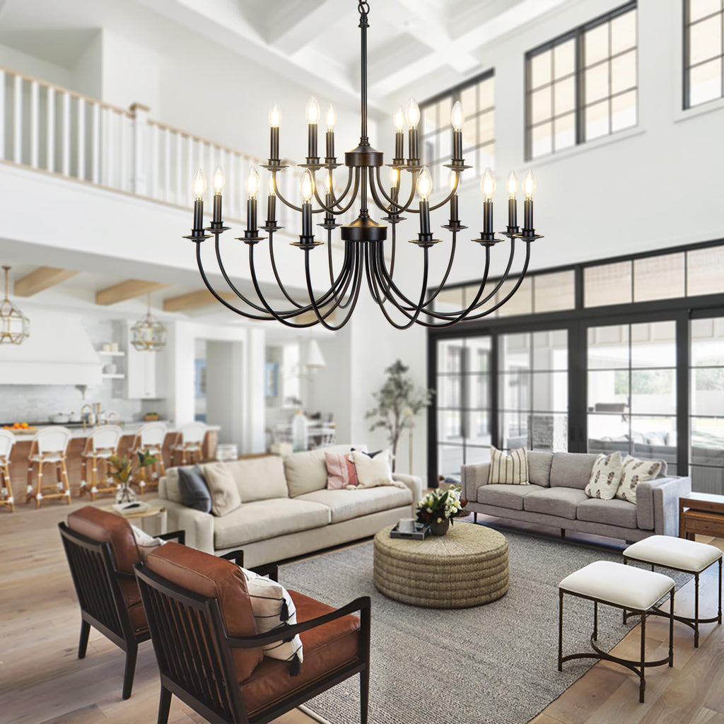 Silva LED Chandelier Black Metal Bedroom Living Room Ding Room | ventumra