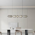 Arisha Modern Nordic Linear Copper/Glass Pendant Light, Brass/Black | ventumra