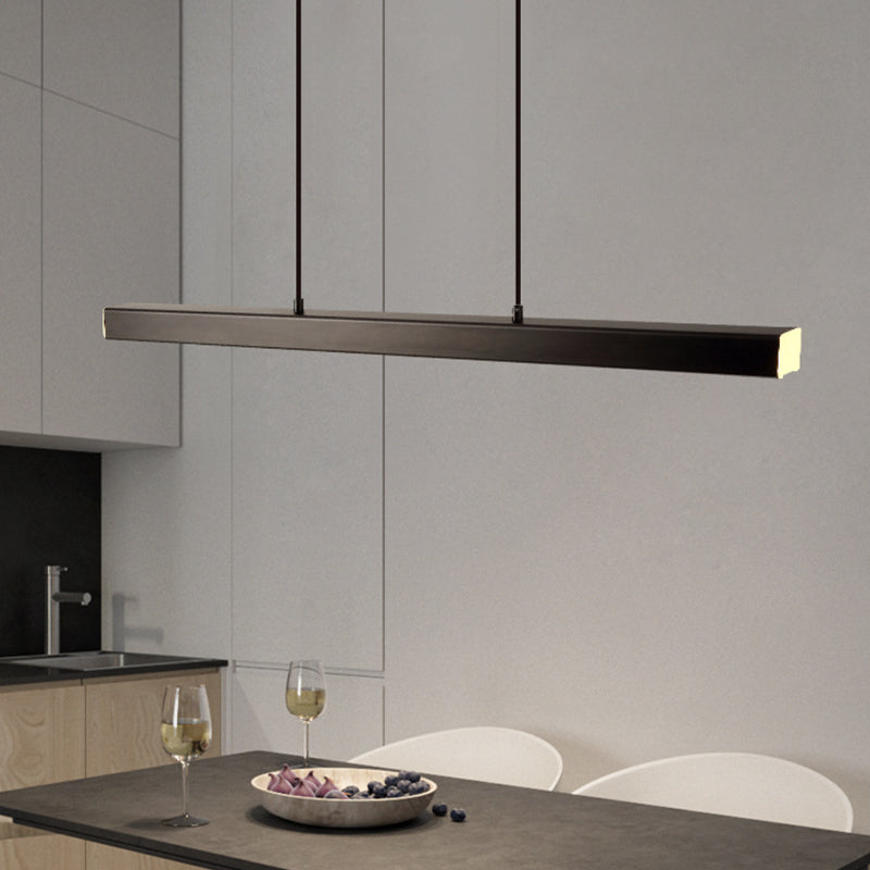Nowoczesna liniowa metalowa lampa wisząca LED Thala, czarno-brązowa | ventumra