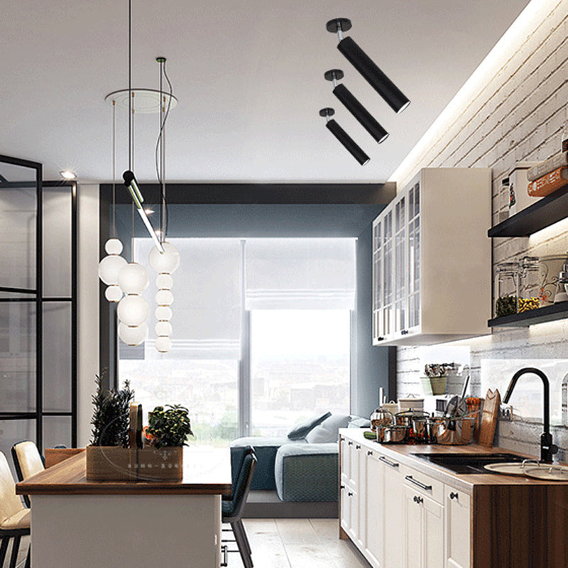 Aria Modern Long Tube Spotlight, Metal, Black/White | ventumra