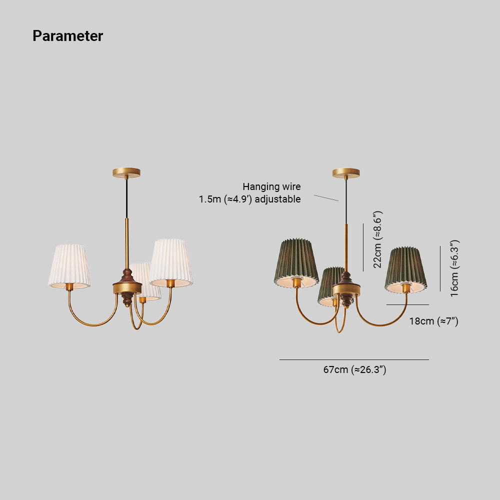 Silva Modern Retro Fabric Chandelier, White/Green | ventumra