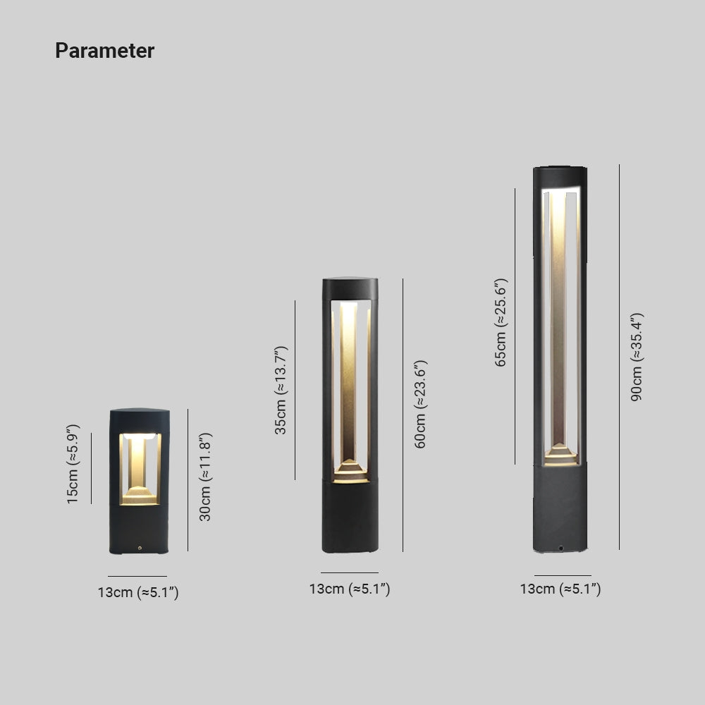 Ray Contemporary Metal Triangular Hollow Outdoor Path Light, Black | ventumra