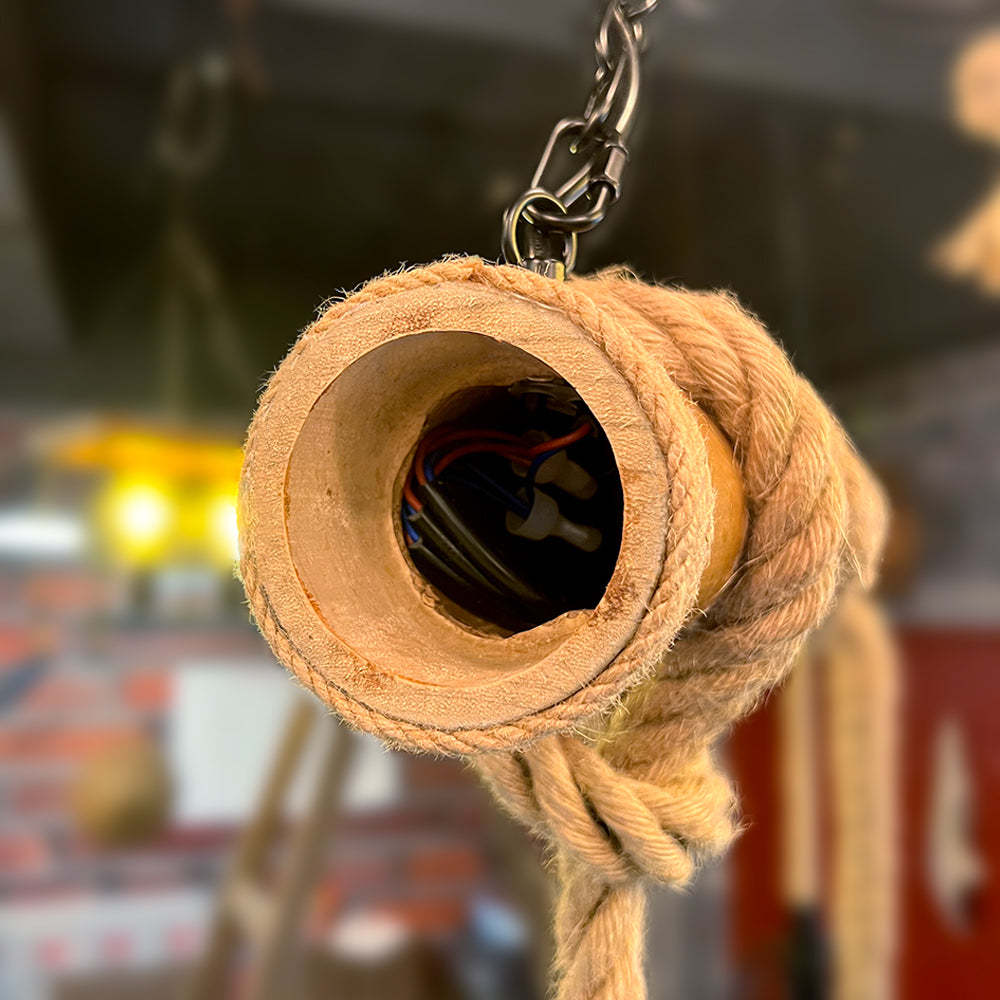 Silva Vintage 3 Heads Wood Rope Pendant Light | ventumra