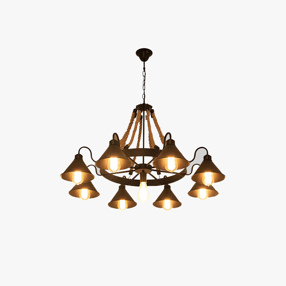 Epoch Vintage Industrial Rope Chandelier  Living Room | ventumra