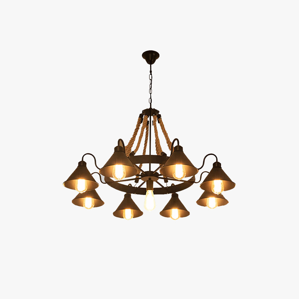 Epoch Vintage Industrial Rope Chandelier  Living Room | ventumra