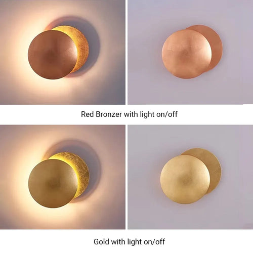 Arisha Modern Minimalist Round Moon Eclipse Wall Lamp | ventumra