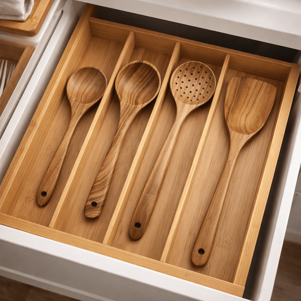 ArborOak Kitchen Utensil Set — Comfort Grip, Smooth Polished Finish