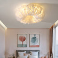 O'Moore Swan Feather Round Ceiling Light - Neutralighting