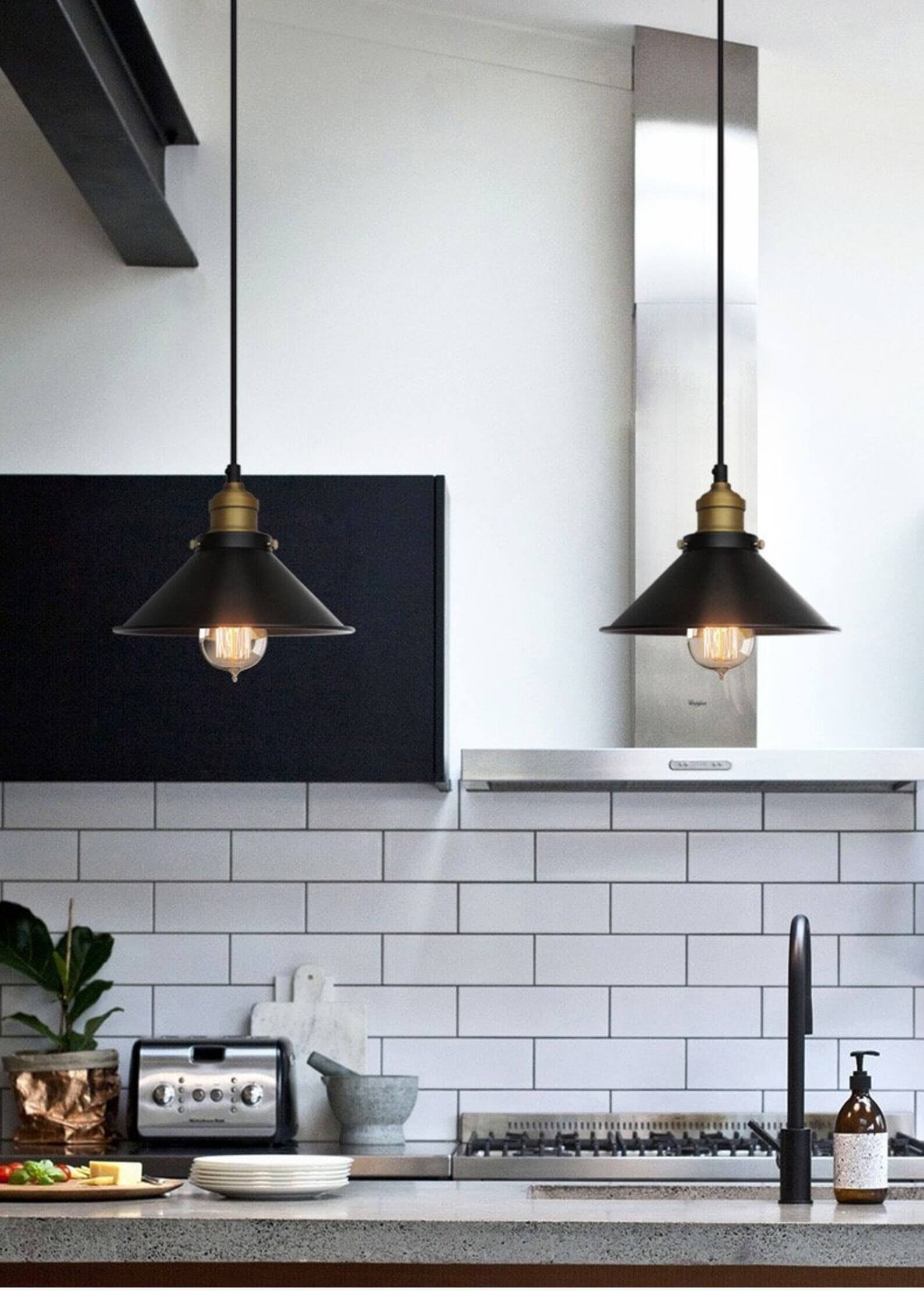 Elora Brass Cone Pendant Light in Vintage Industrial Style