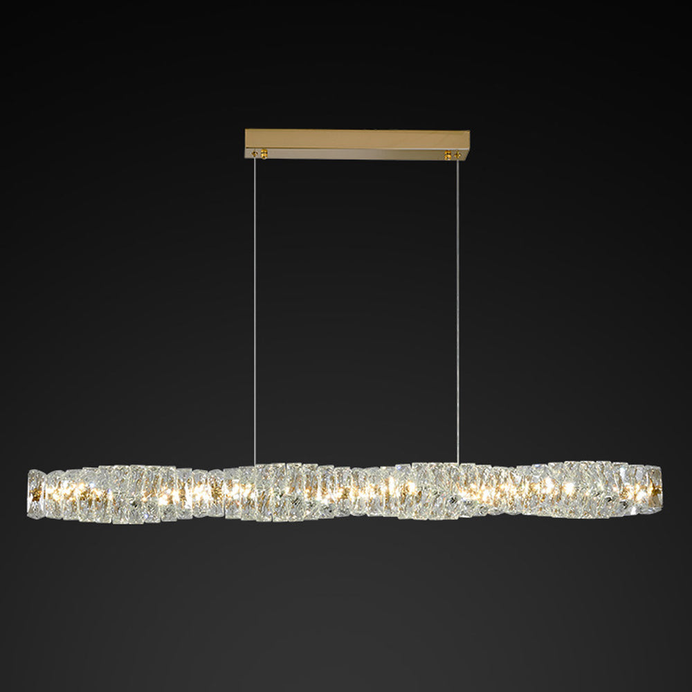 Kristy Crystal Sliver and Gold Pendant Light, Stainless Steel | ventumra
