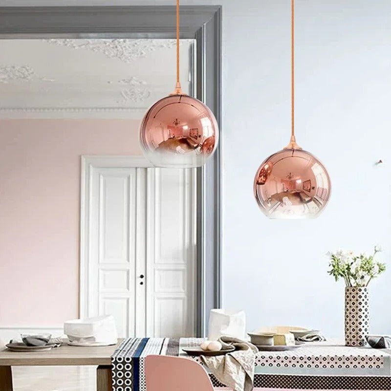 BlossomGlow Rose Pendant Light With Clear Glass Shade And Ombre Finishes