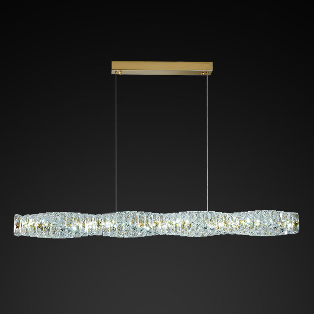 Kristy Crystal Sliver and Gold Pendant Light, Stainless Steel | ventumra