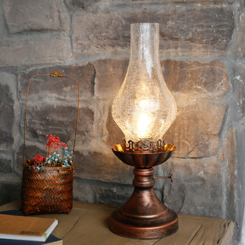 LumaRetro | Vintage Crackle Glass Bedside Accent Lamp